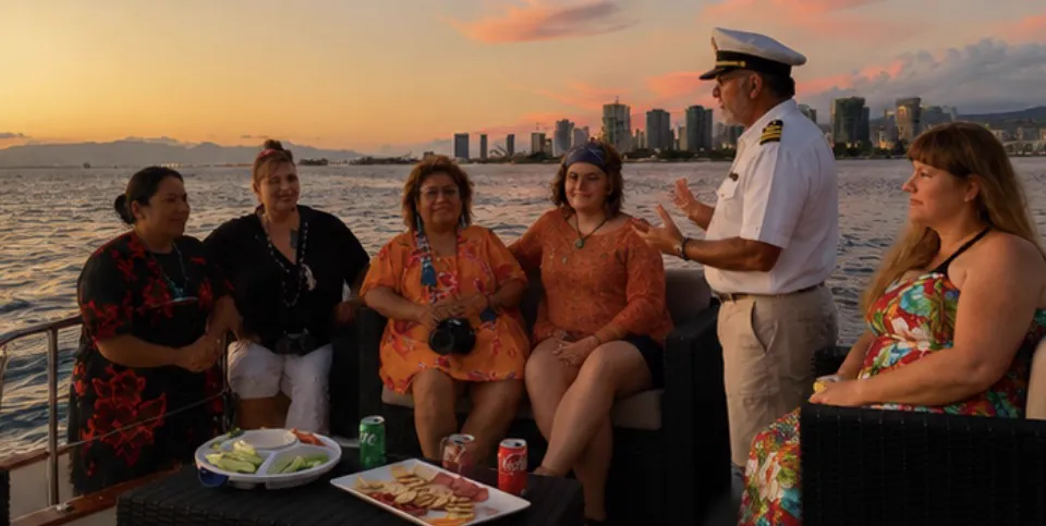 Historic Waikiki shoreline seen from the water