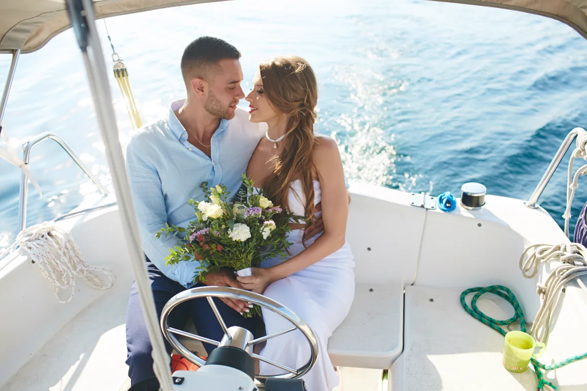 A romantic private voyage at sunset off Oahu