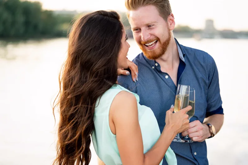 Guests celebrating on a private charter cruise