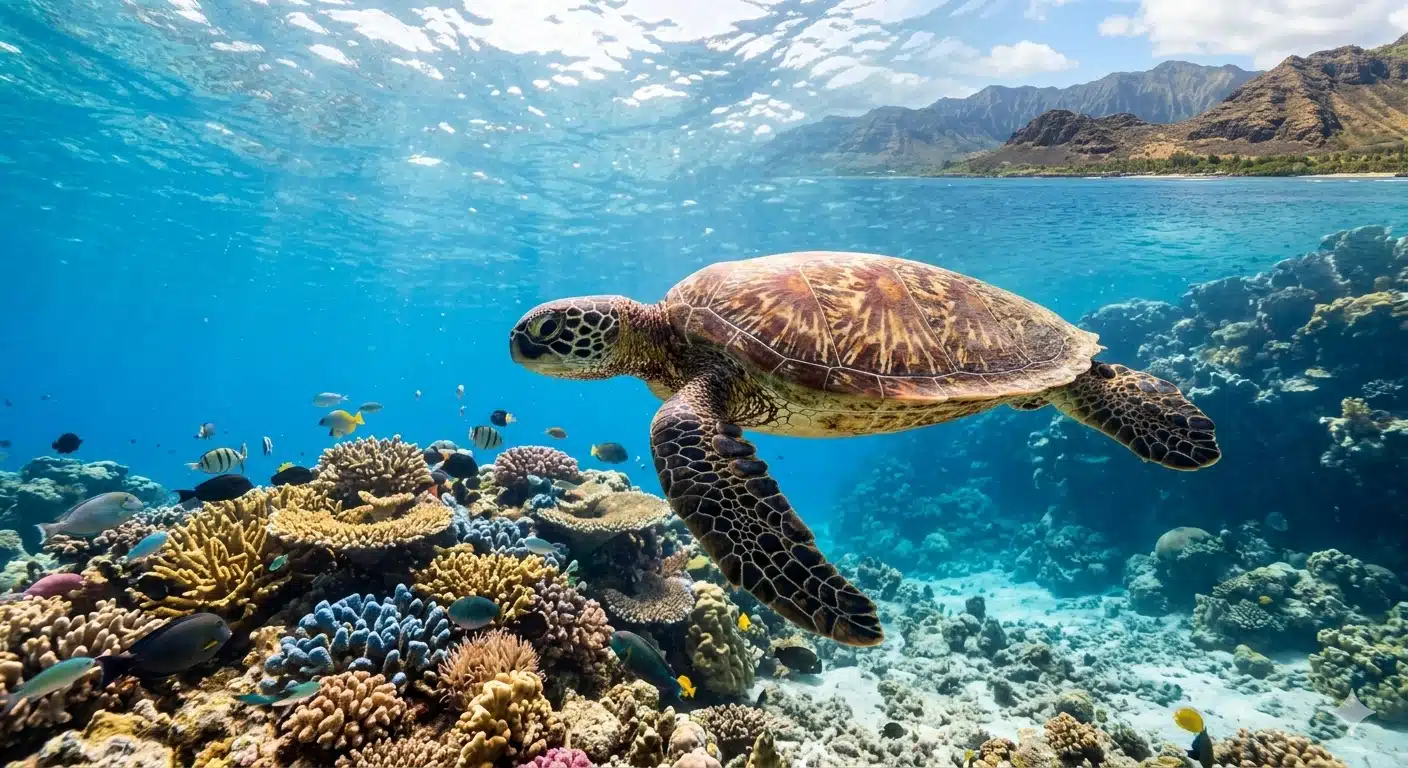 urtle canyon snorkeling oahu hawaiian green sea turtle honu waikiki